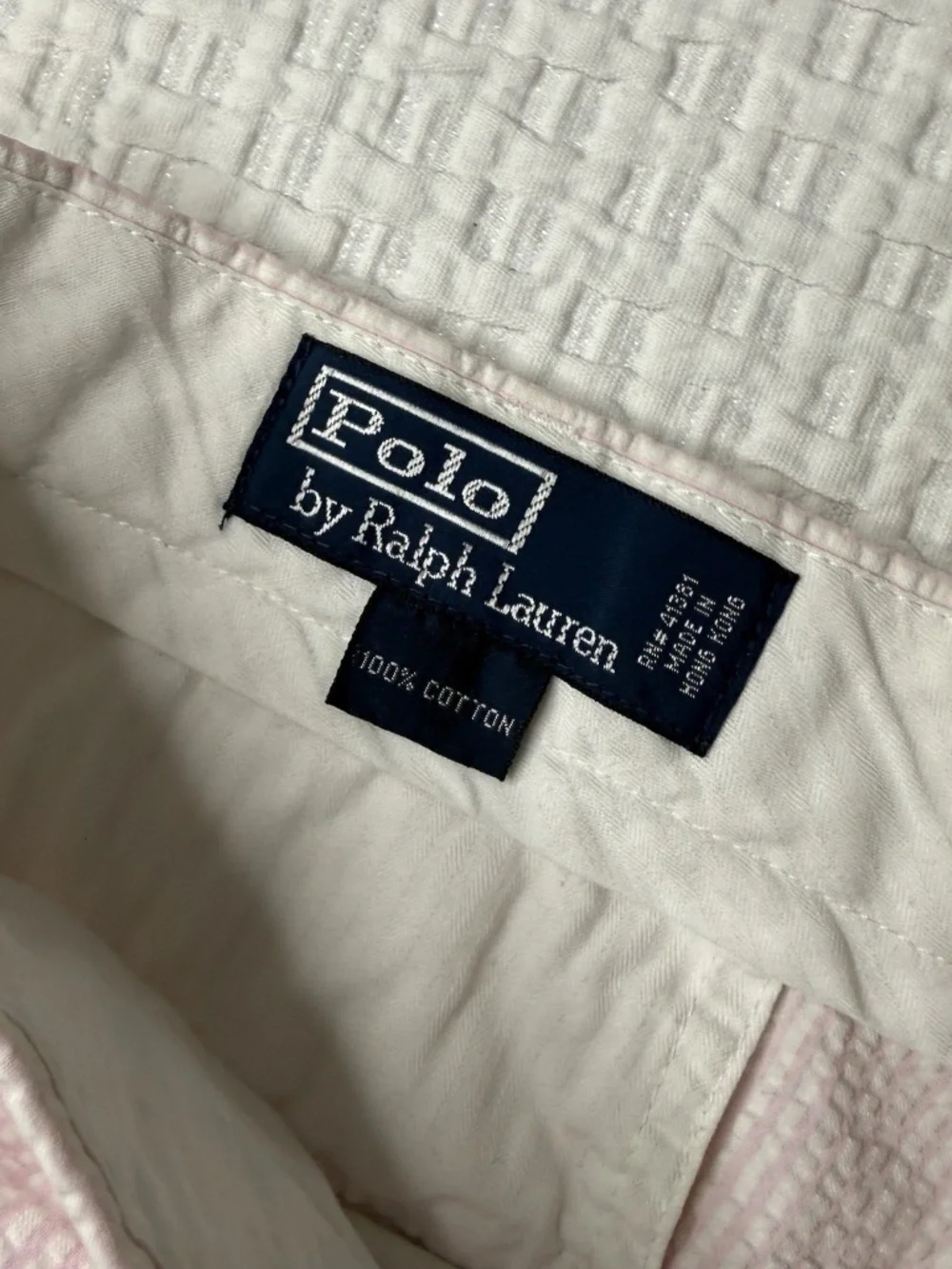 Polo Ralph Lauren Shorts Mens 42T Pink White Striped Seersucker Preppy Classic